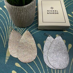 2 Pair Bundle Nickel & Suede Earrings